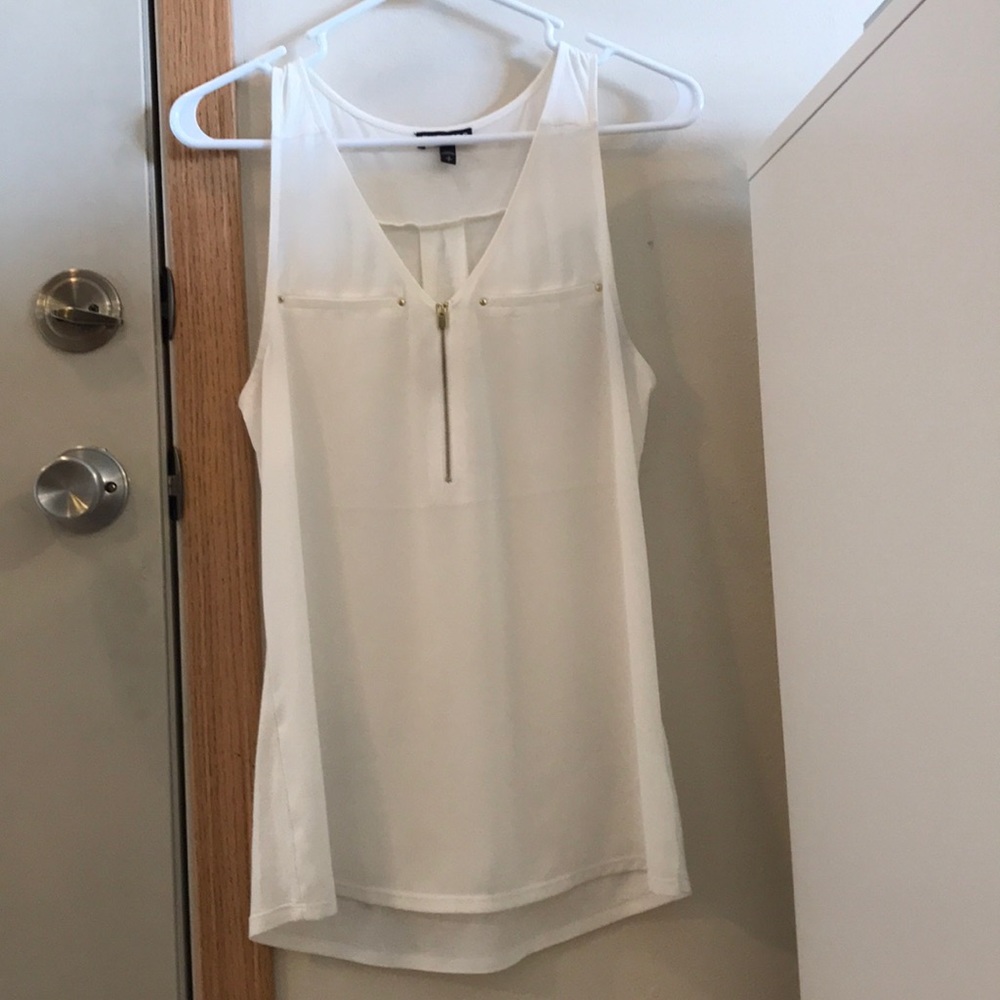 Express White Tank Gold Zipper Size Small